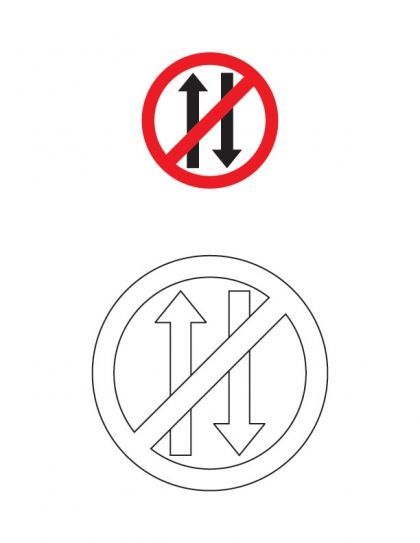 Vehicles prohibited in both direction traffic sign coloring page download freeâ traffic signs sports coloring pages signs