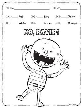 No david color by number addition and subtraction no david addition and subtraction book activities