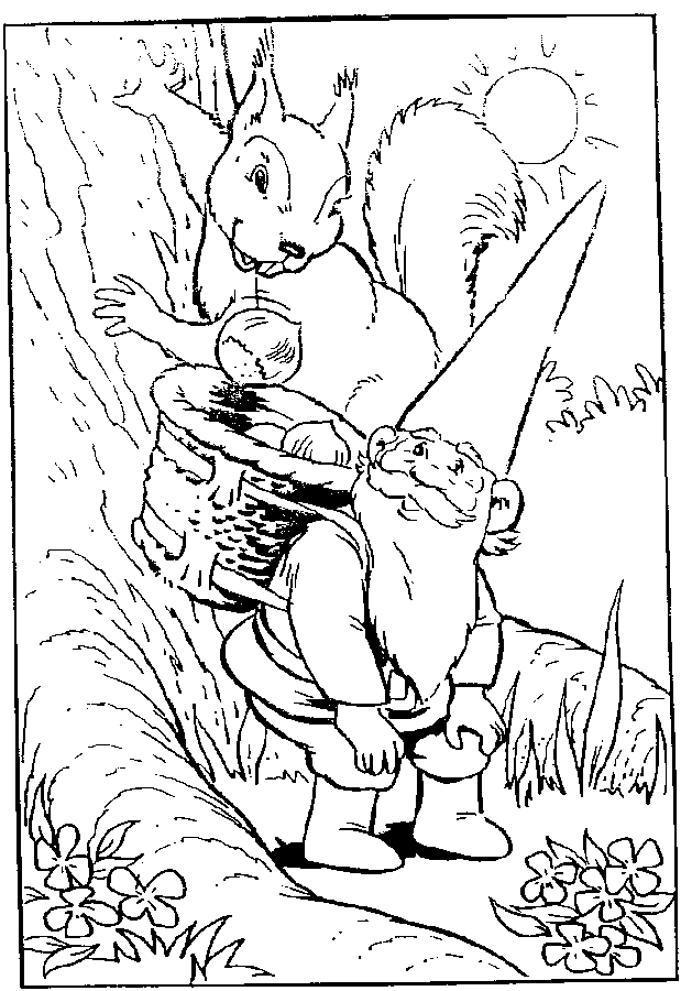 Gnome coloring pages