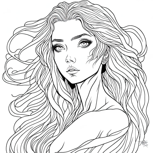 Premium ai image coloring page for adults photo realistic clean line art high detailed no background white black