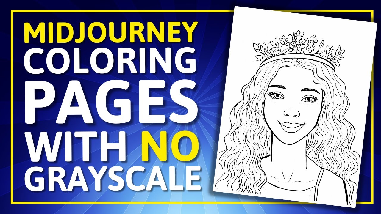 How to create non grayscale midjourney coloring pages