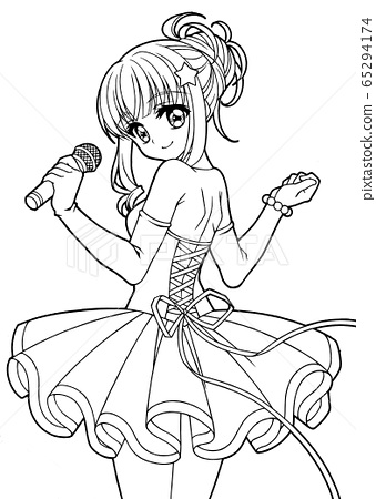 Girl coloring book idol no background