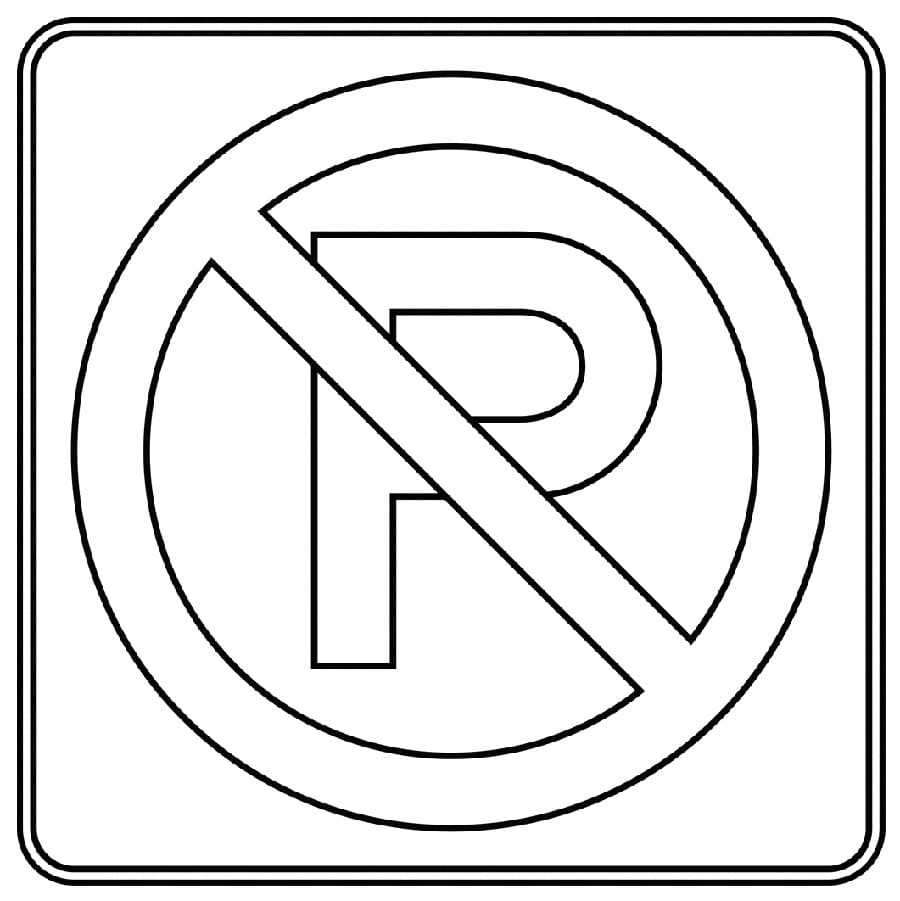 No parking sign coloring page