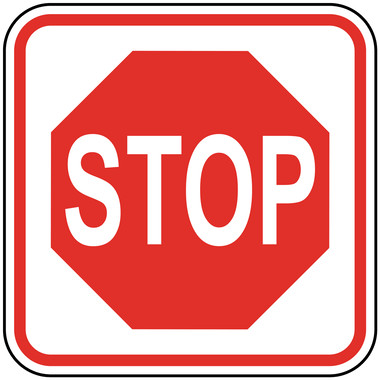 Parking control information stop symbol sign