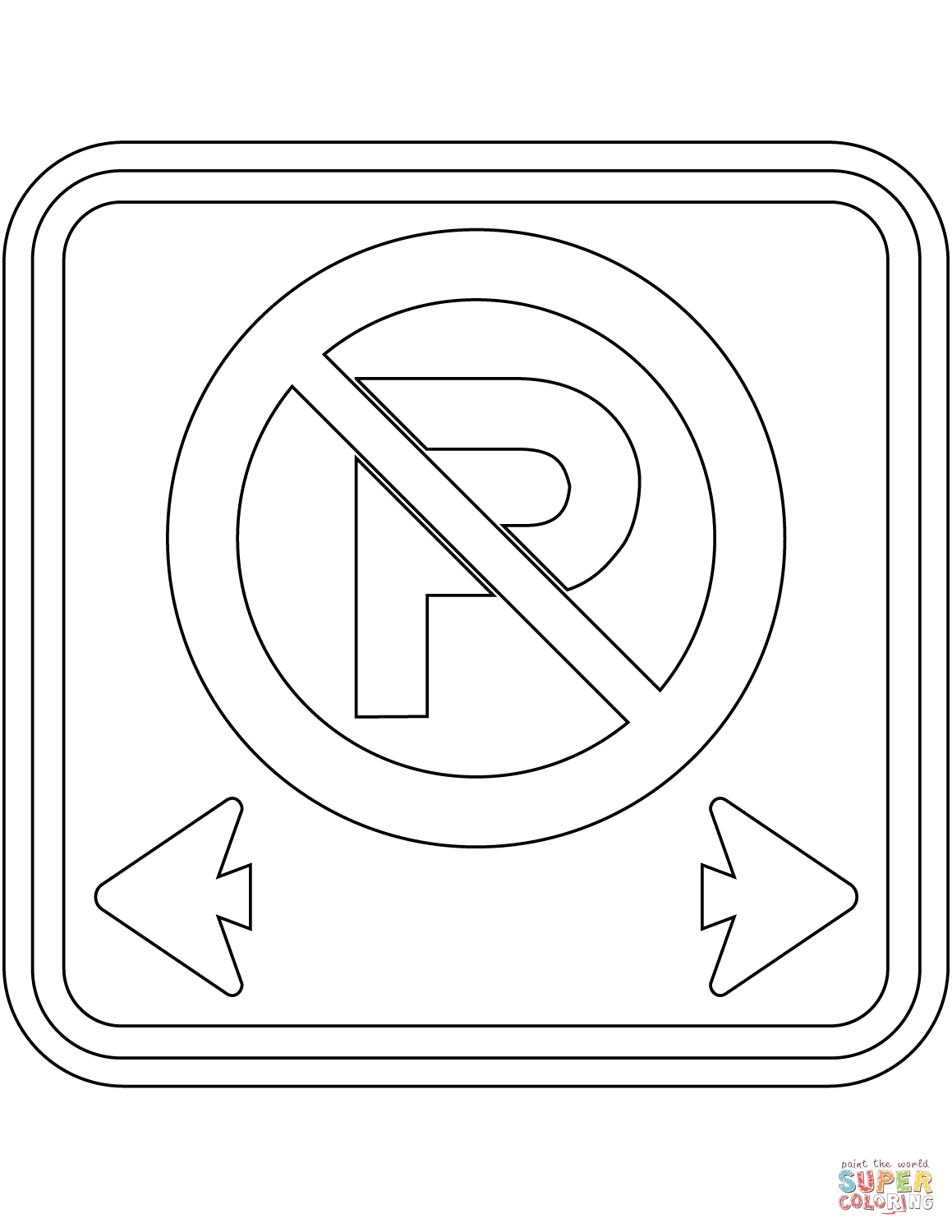 No parking sign in canada coloring page free printable coloring pages