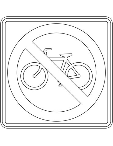 No bicycl sign in the usa coloring page free printable coloring pag traffic signs transportation prchool activiti bicycle sign