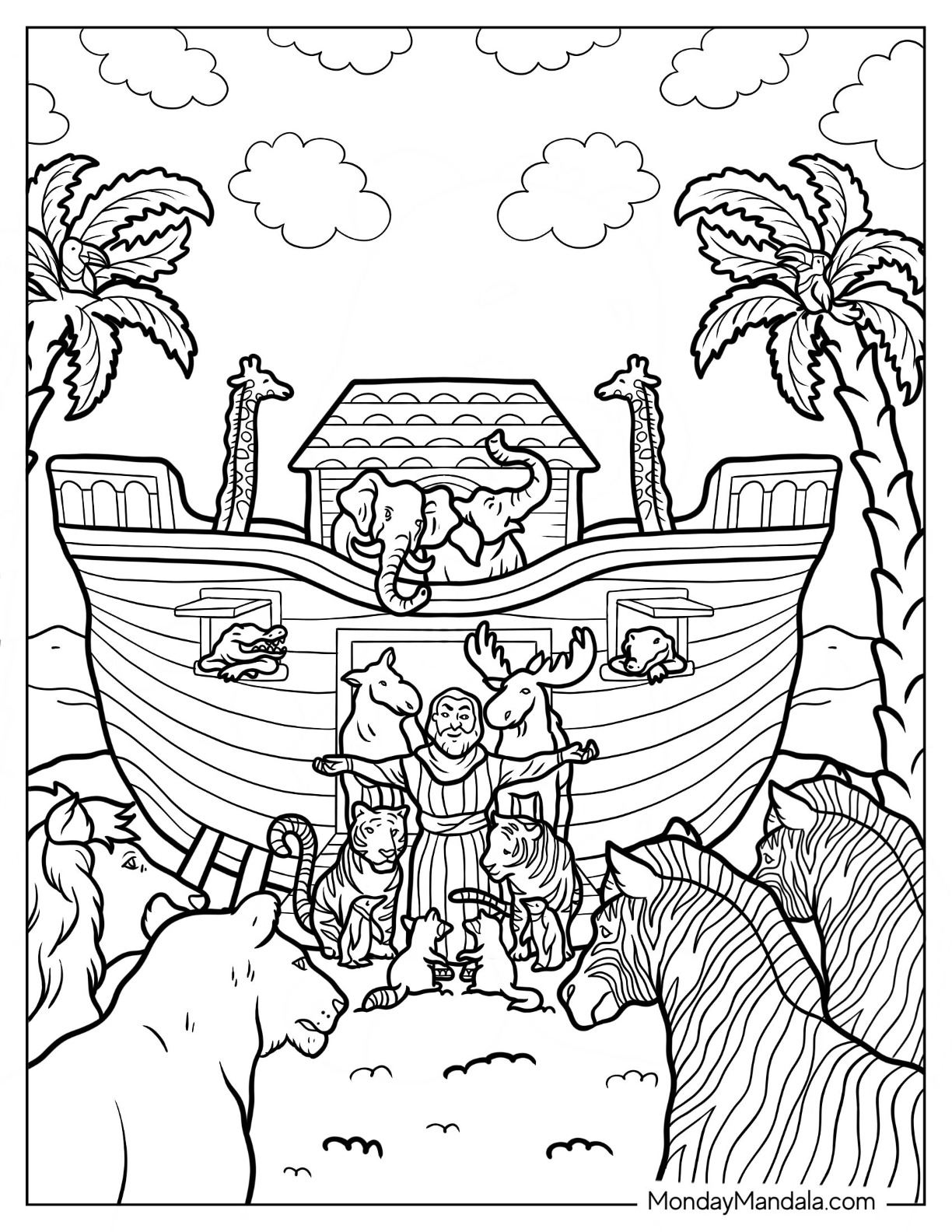 Noahs ark coloring pages free pdf printables