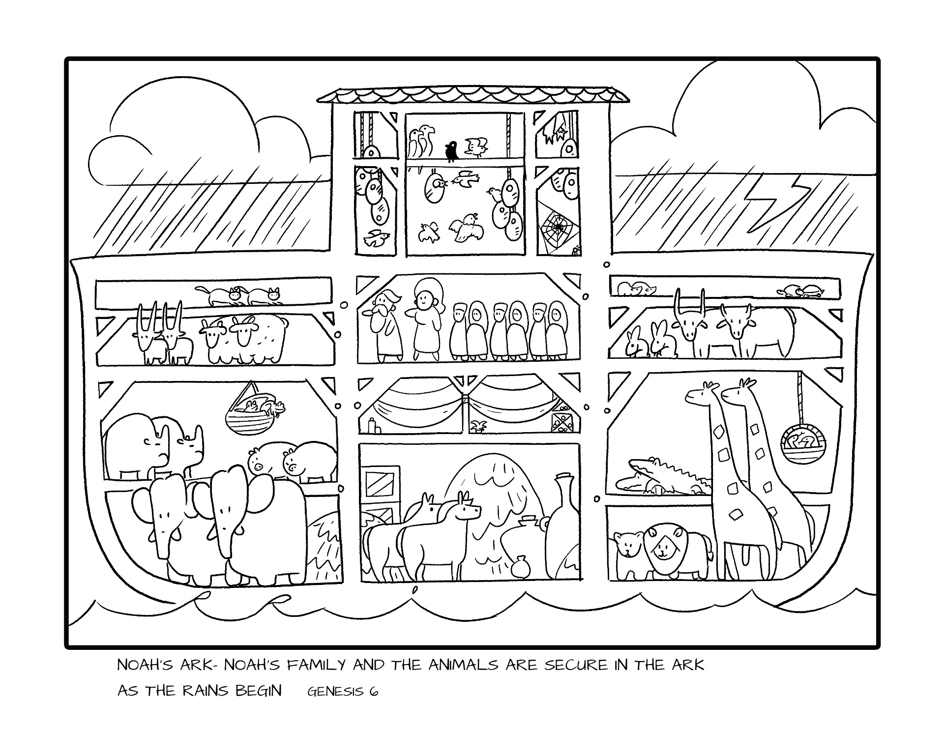 Coloring sheet noahs ark