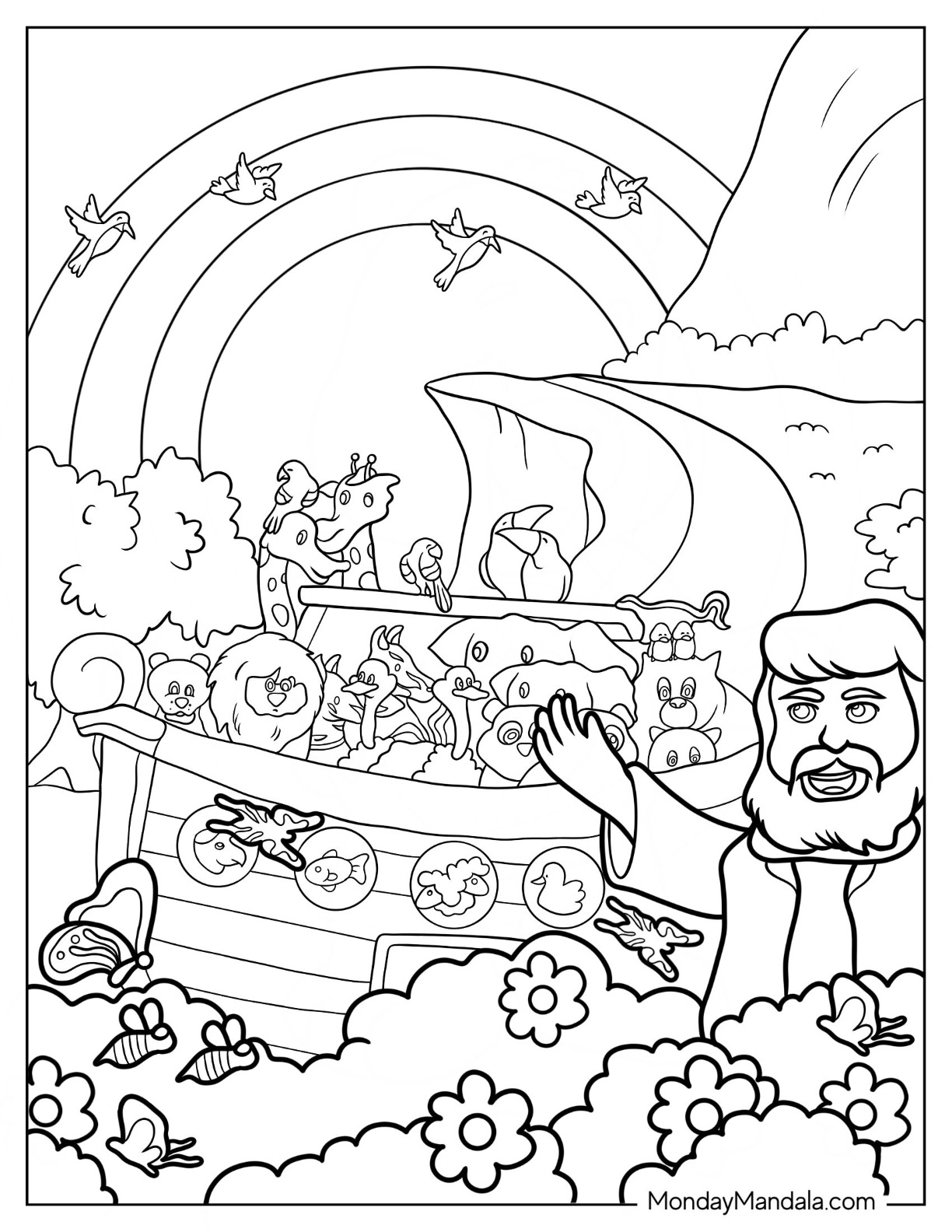 Noahs ark coloring pages free pdf printables