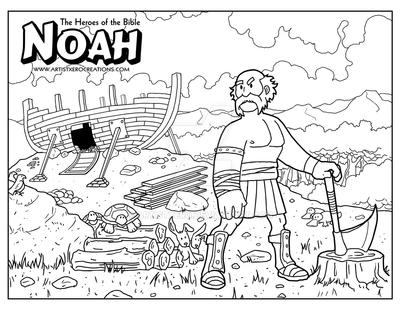 Noah coloring page by artistxero on