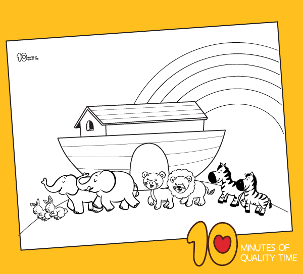 Noahs ark animals two by two coloring page â minutes of quality time