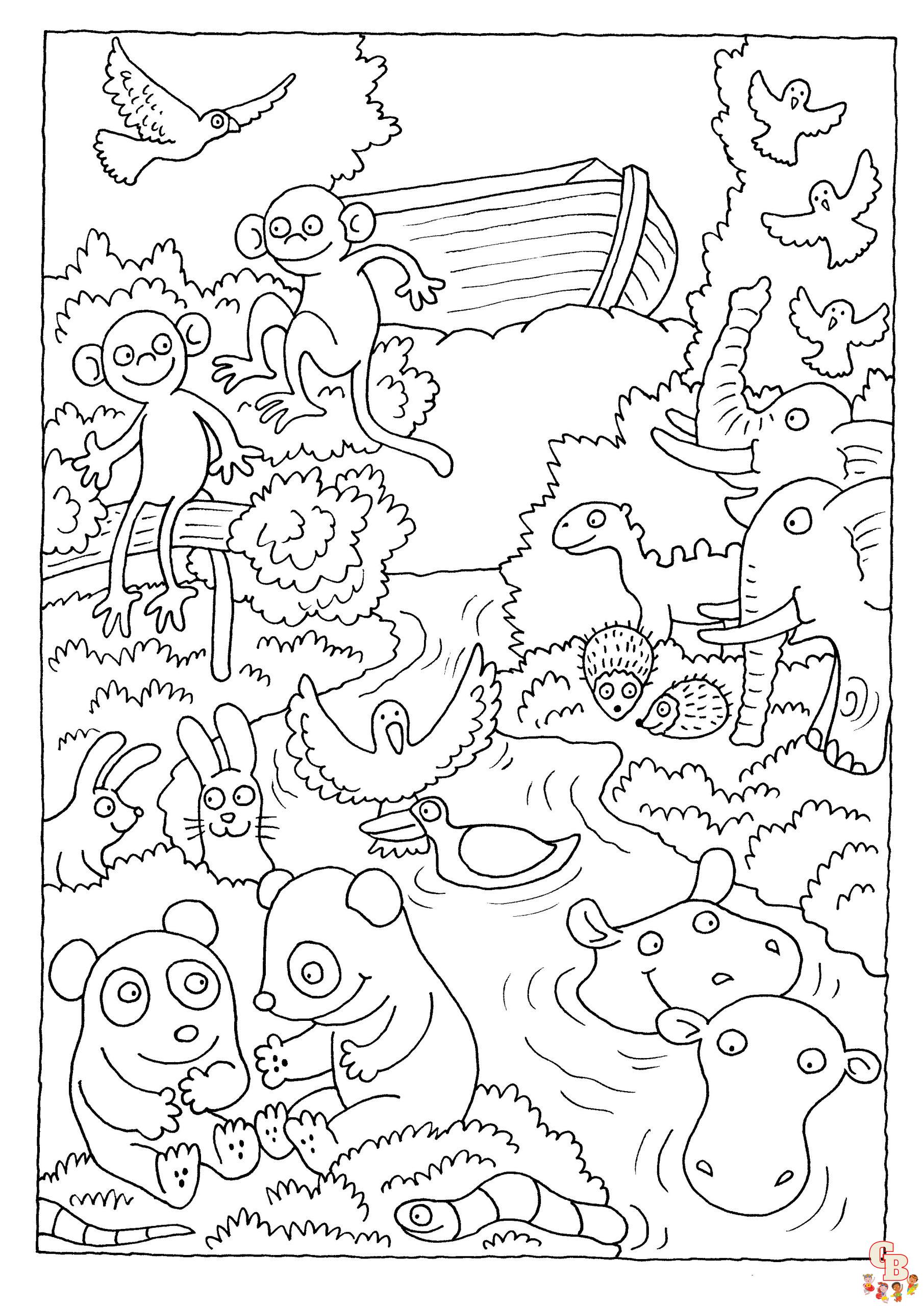 Noahs ark animals coloring pages