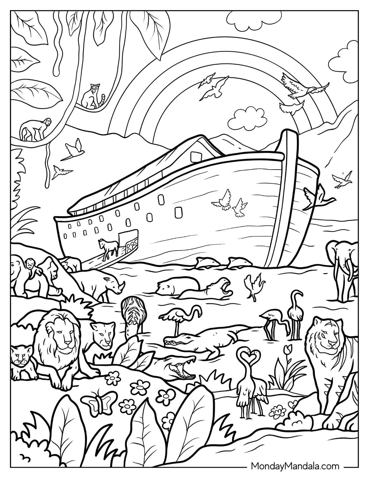 Noahs ark coloring pages free pdf printables