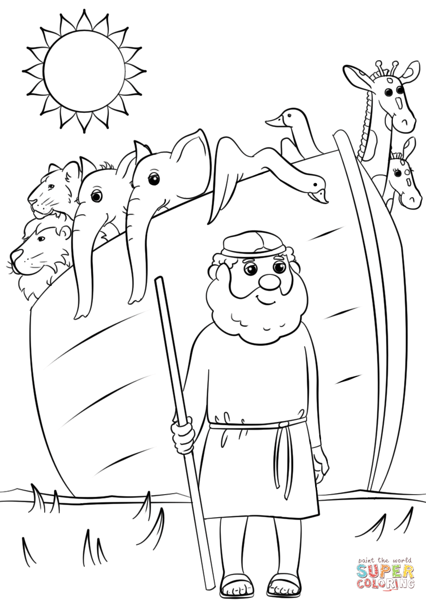 Noahs ark animals two by two coloring page free printable coloring pages