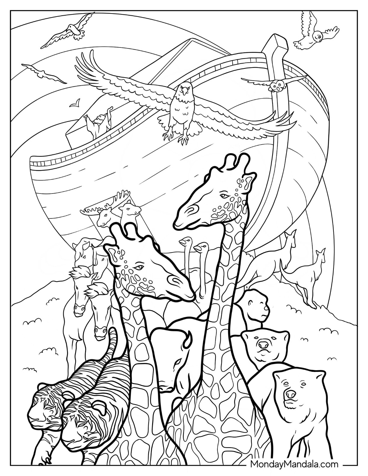 Noahs ark coloring pages free pdf printables