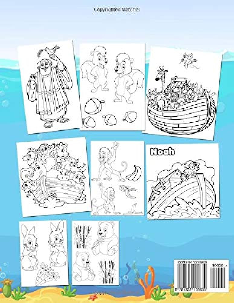 Noahs ark coloring book for kids the bibles ark the flood animals in pairs â for children