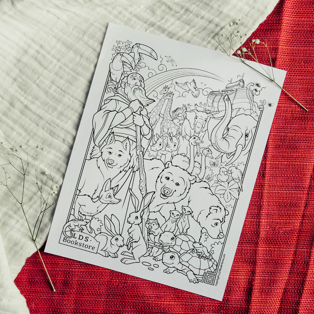 Noah and the ark coloring page