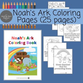 Noahs ark coloring pages by savoring each moment tpt