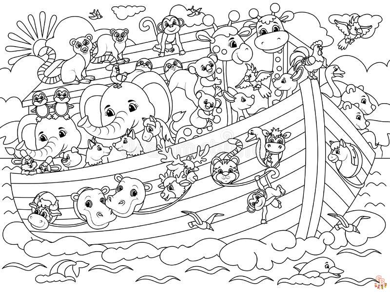 Free noahs ark coloring pages for kids printable and easy
