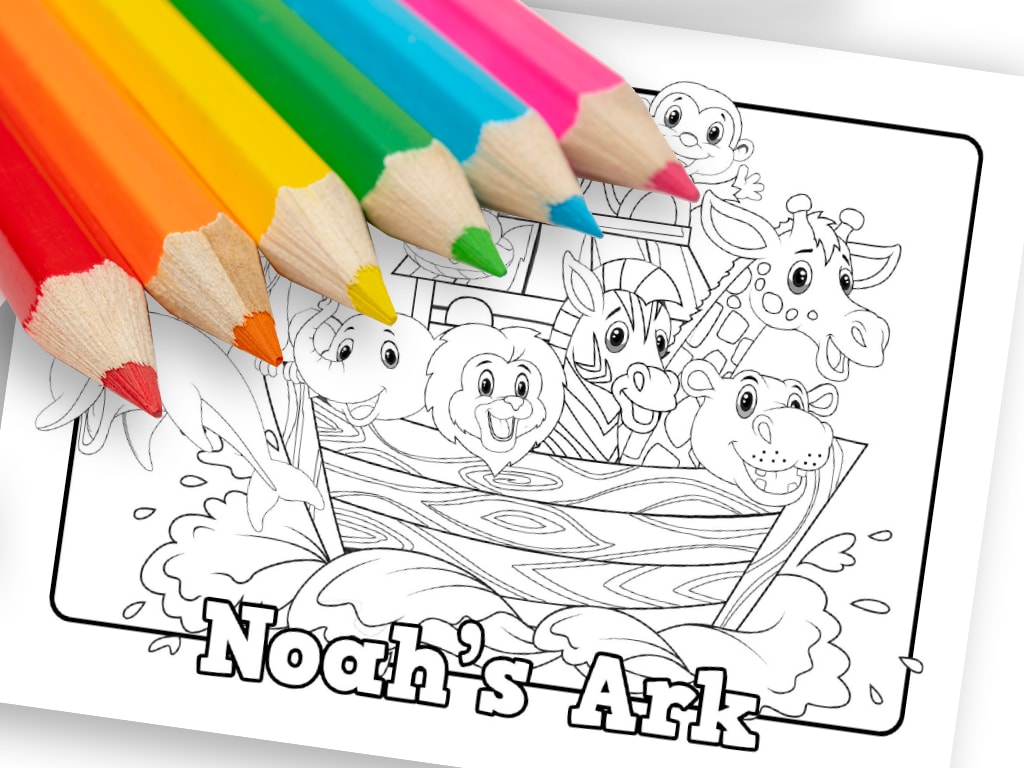 Noahs ark printable coloring sheet â