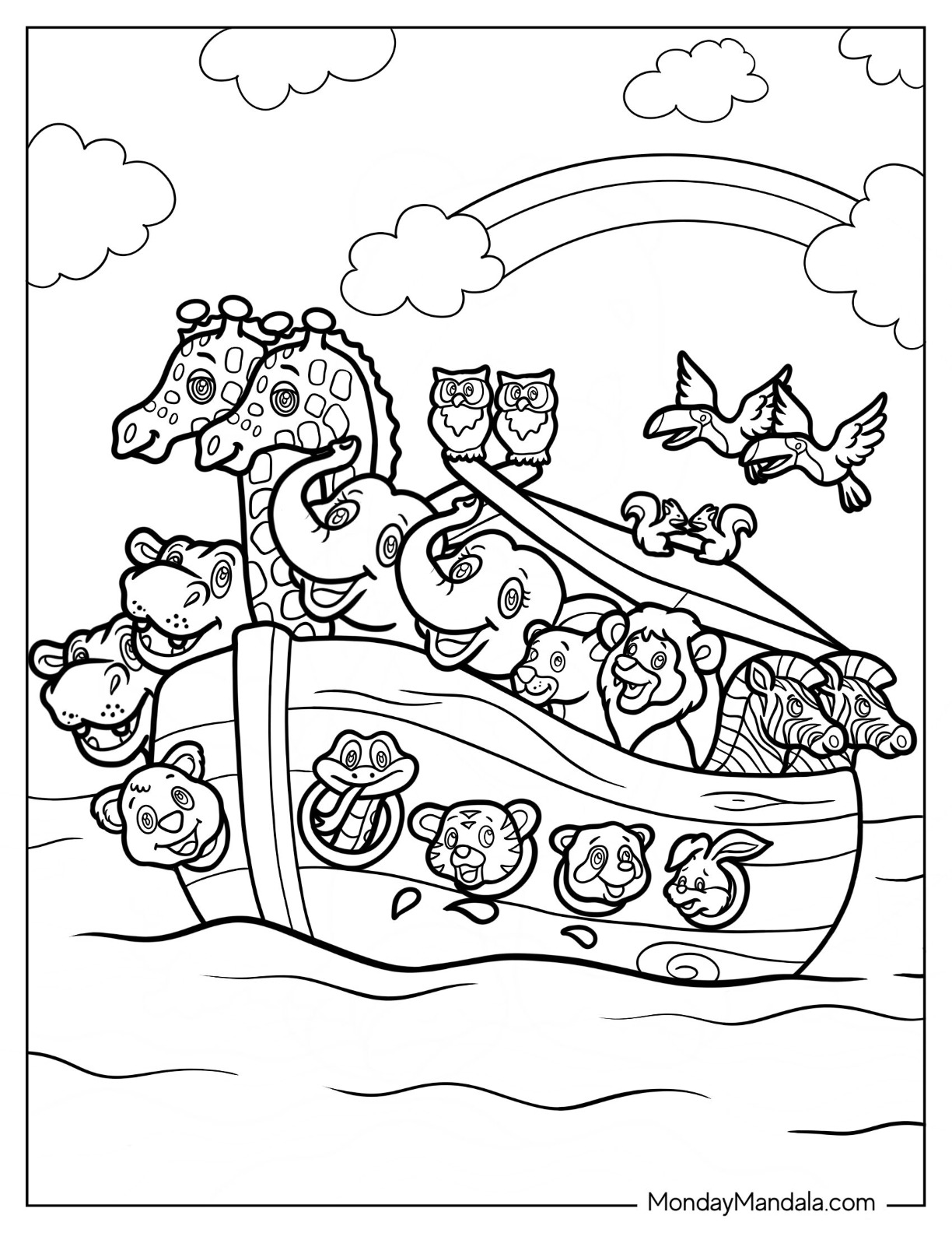 Noahs ark coloring pages free pdf printables