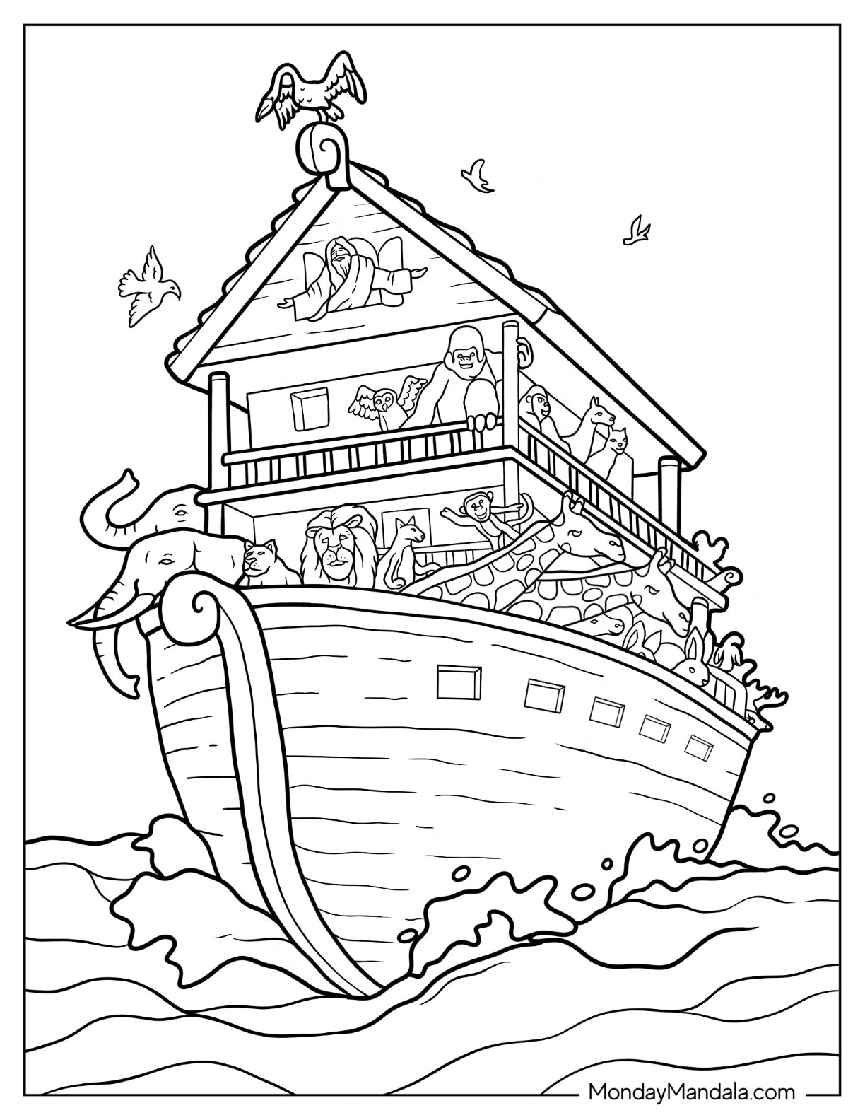 Noahs ark coloring pages free pdf printables