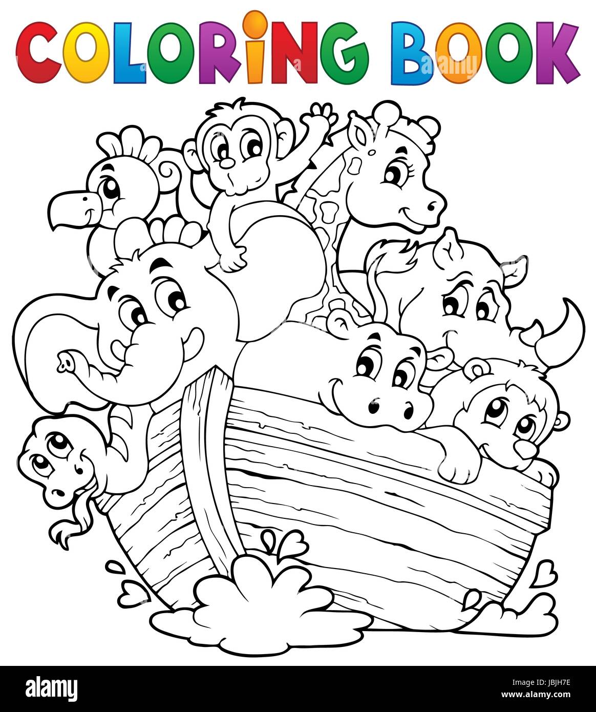 Coloring book noahs ark theme