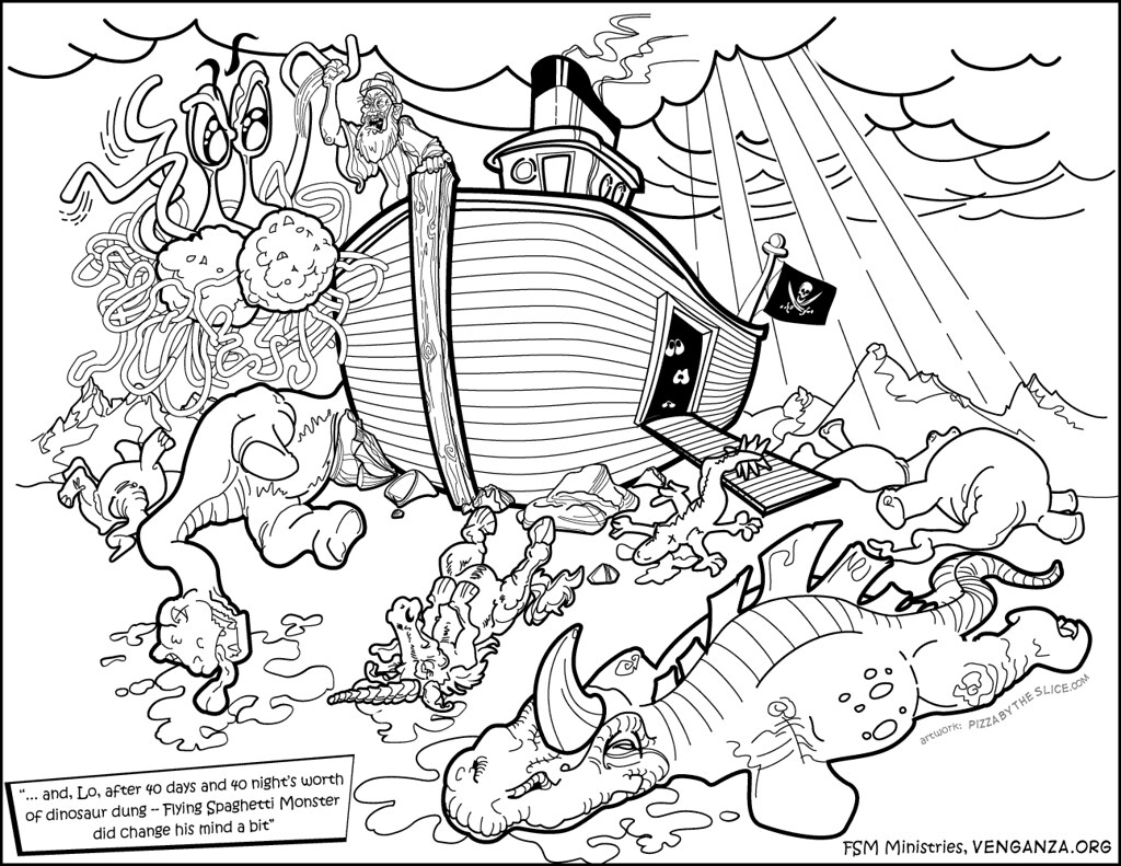 Fsm coloring page noah the ark and the end of toleranâ