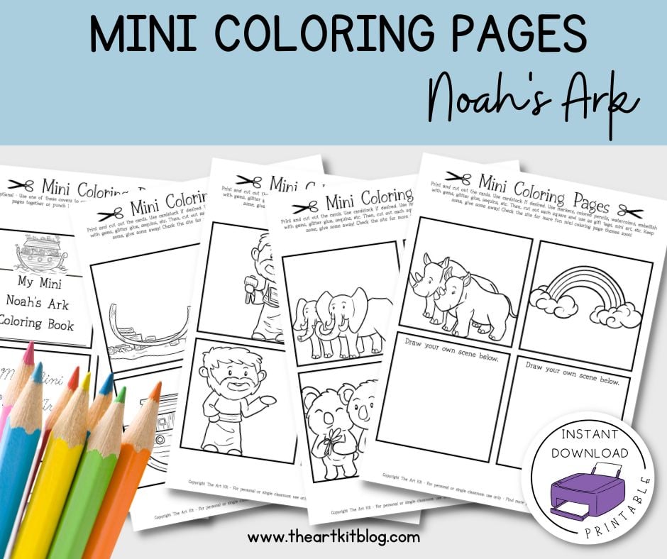 Free mini noahs ark coloring pages â the art kit