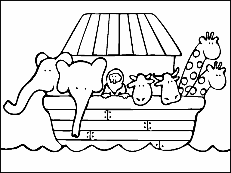 Cute noahs ark coloring page