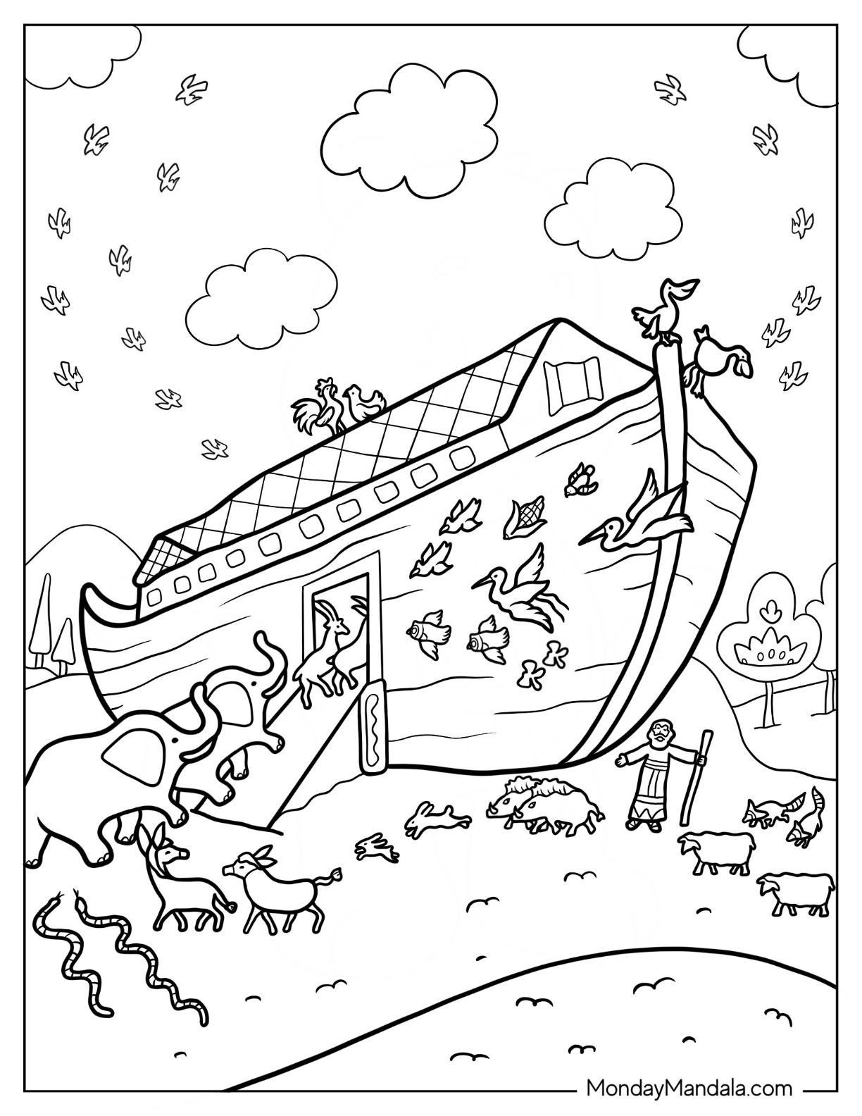 Noahs ark coloring pages free pdf printables