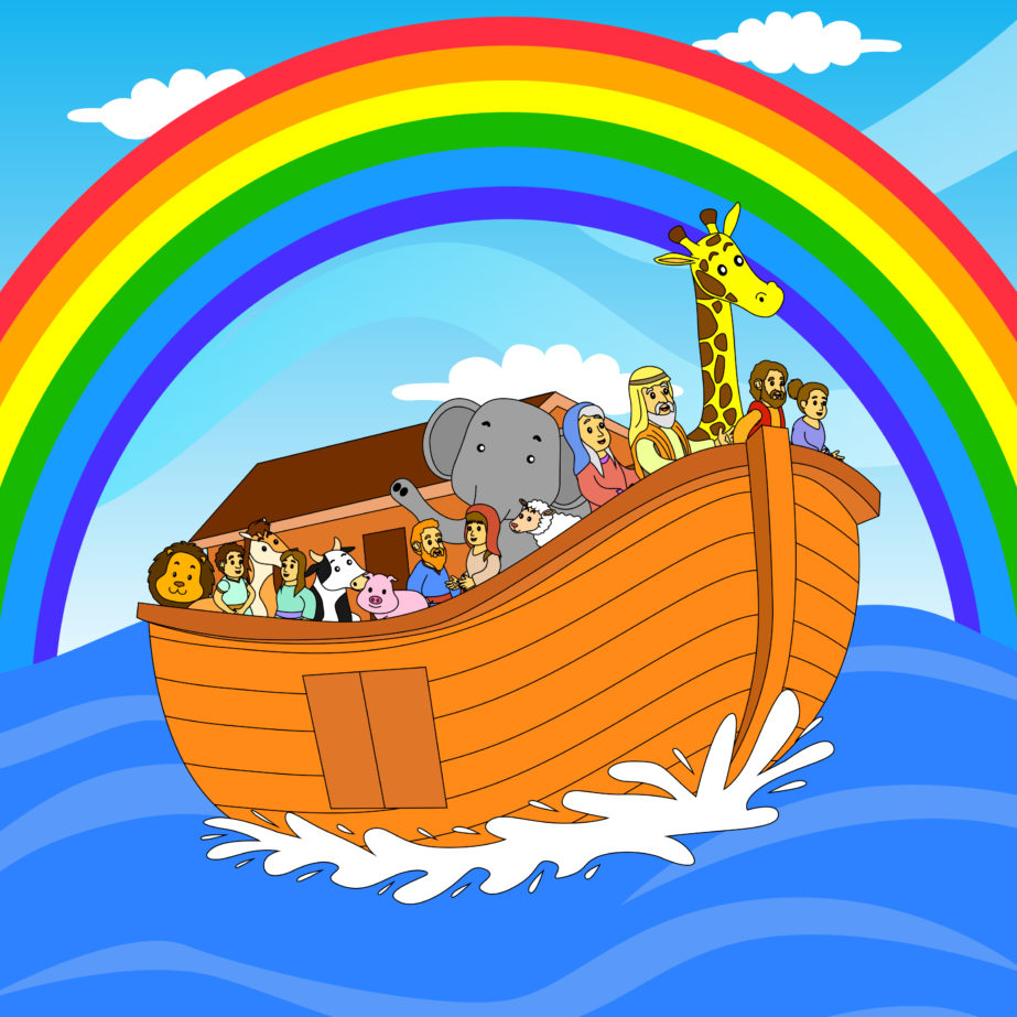 Printable noah and the ark coloring page