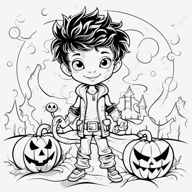 Dibujo de pãgina para colorear halloween niãos diseão arte lineal png dibujos dibujo de halloween dibujo de anillo dibujo infantil png imagen para dcarga gratuita