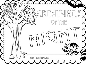 Creatures of the night nocturnal animals read write color and draw