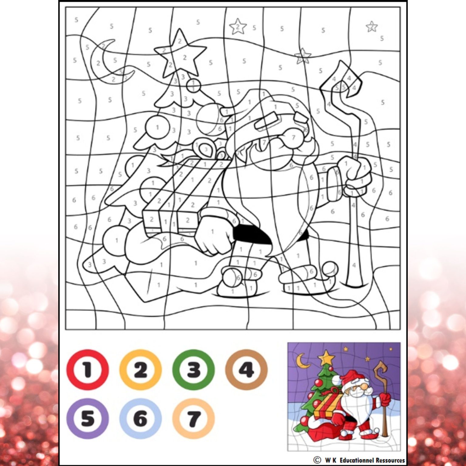 Merry christmas color by number coloring page winter holidays christmas break made by teachers