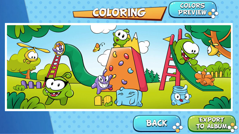 Om nom sweet coloring pages for switch