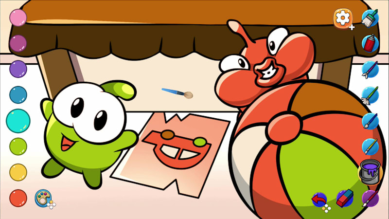 Om nom sweet coloring pages for switch