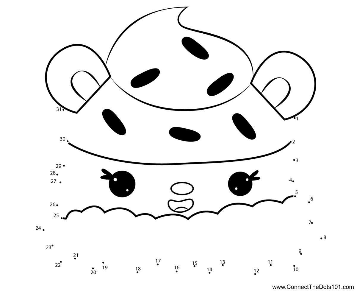 Choco cream num noms dot to dot printable worksheet