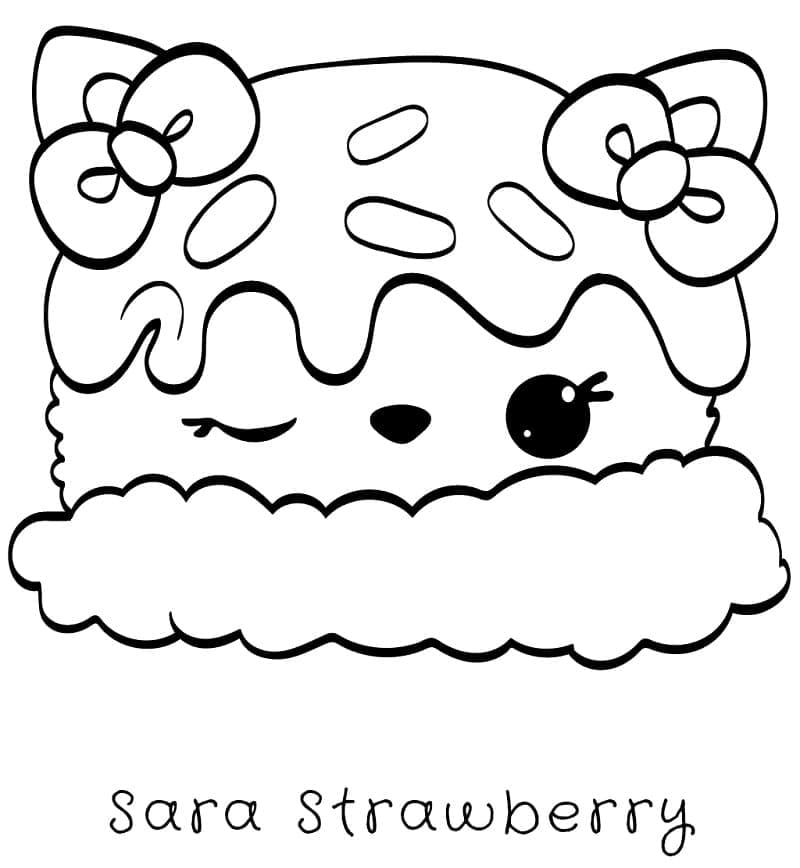 Num noms sara strawberry coloring page