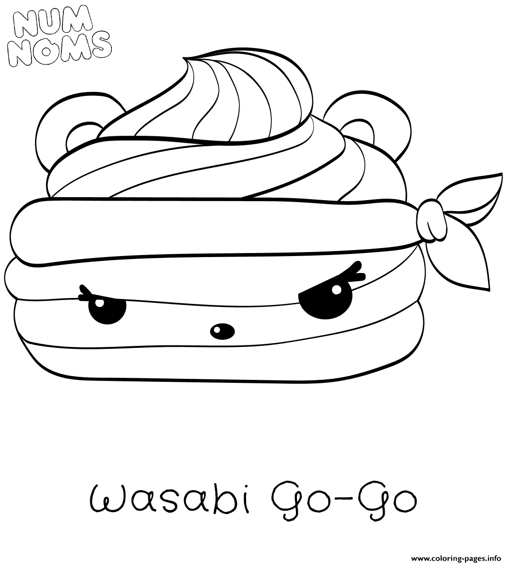 Wasabi go go from series num noms coloring page printable