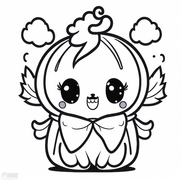 Premium ai image coloring page line art ghost halloween