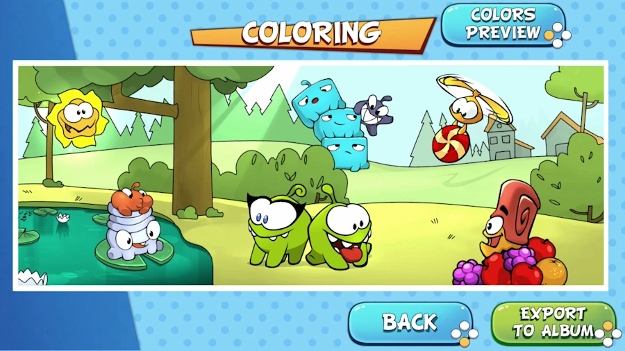 Nintendo switch om nom coloring toons puzzle