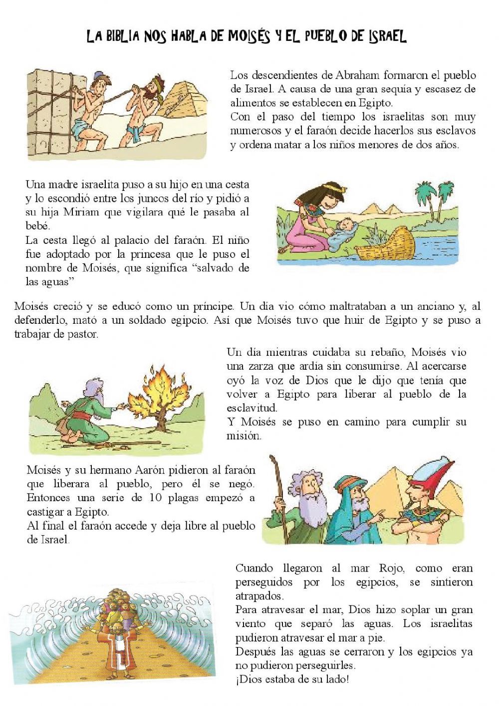 Moisãs ficha interactiva y descargable puedes hacer los ejercicios online o descargar la ficâ bible study for kids bible for kids sunday school crafts for kids