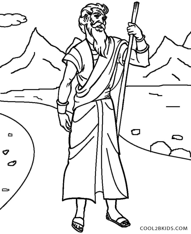 Printable moses coloring pages for kids