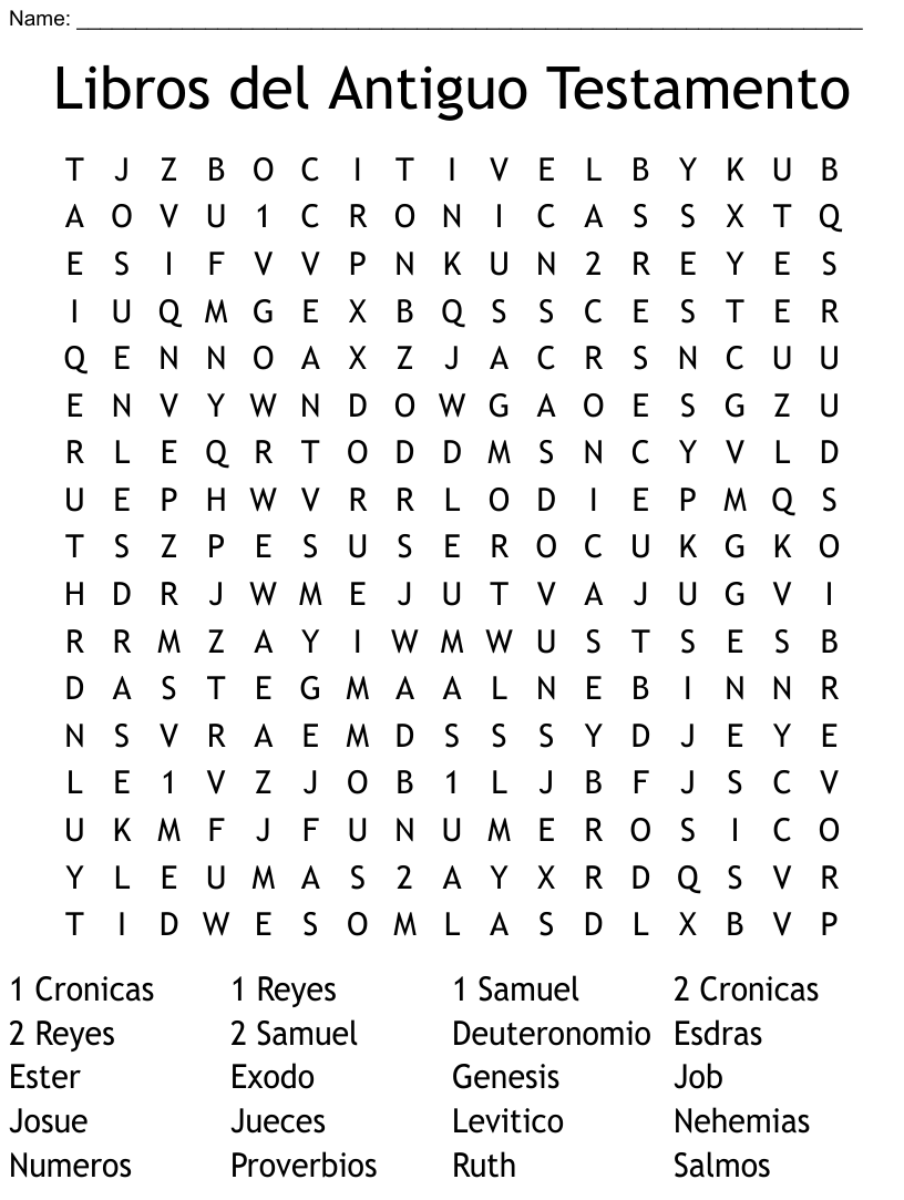 Similar to los libros de la biblia word search