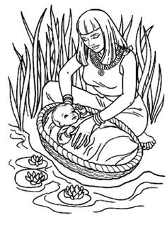 Moses as a baby coloring in sunday school coloring pages bible coloring pages bible coloring