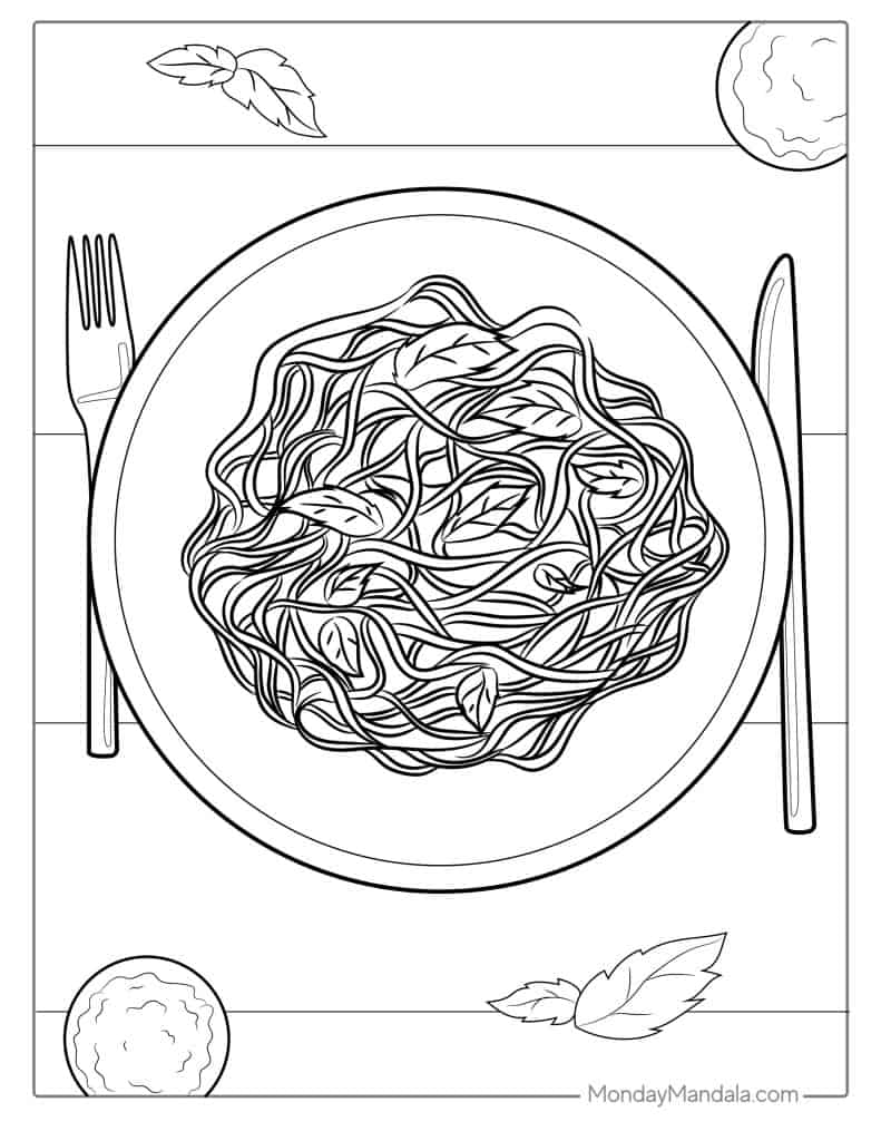 Food coloring pages free pdf printables