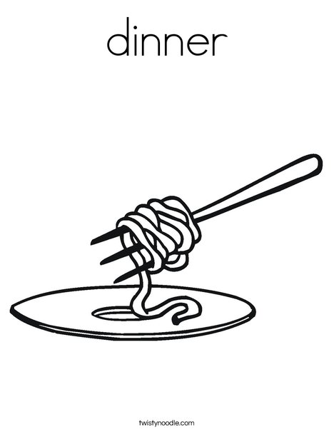 Dinner coloring page