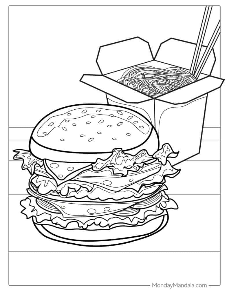 Food coloring pages free pdf printables