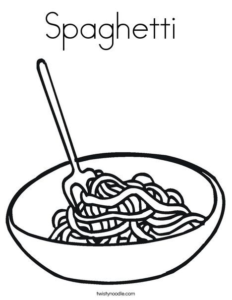 Spaghetti coloring page coloring pages food coloring pages pasta clipart